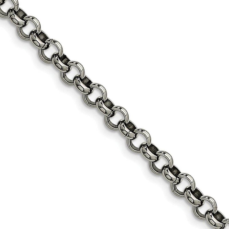Men's 6mm Stainless Steel Polished Rolo Chain Necklace, 36 Inch